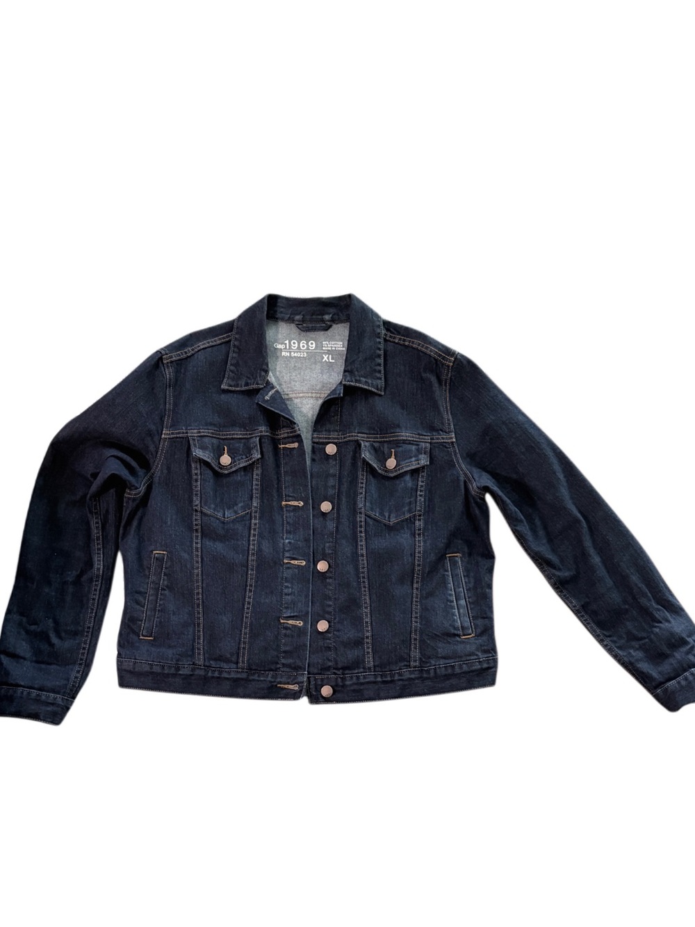 Gap 1969 Women’s XL Dark Wash Denim Trucker Jacket NWOT